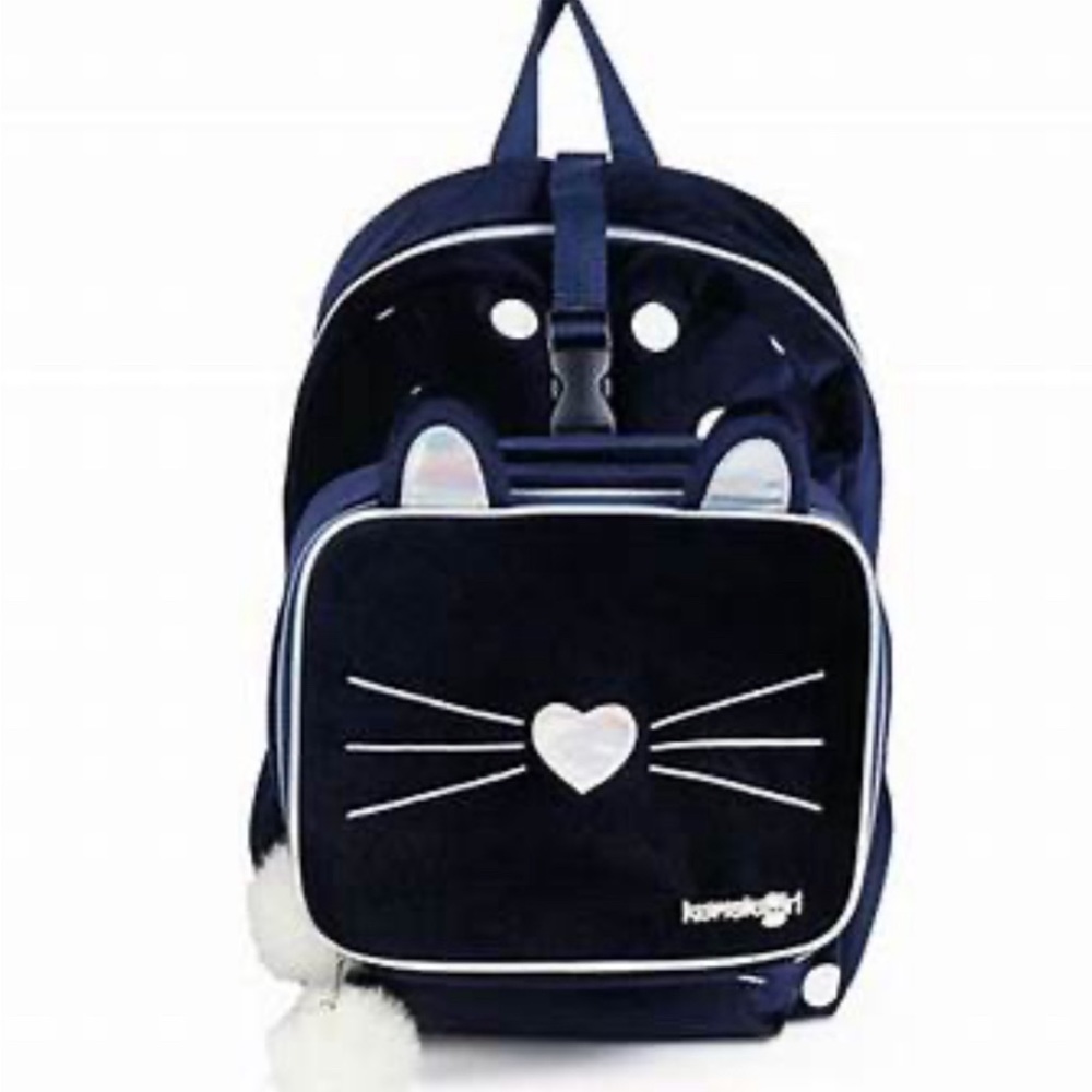 Kensie Girls Velvet Critter Backpack With Insulated Lunch Bag